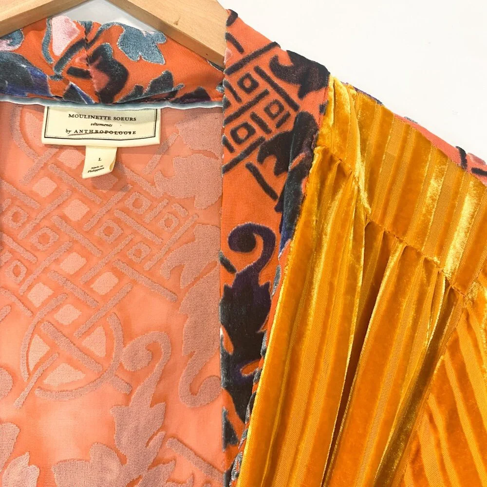 Moulinette Soeurs Velvet Wrap Top by Anthropologie – Size Large - Picture 14 of 14